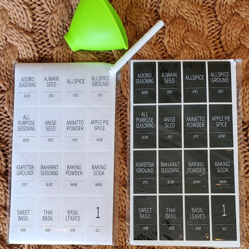 Spice Jar Labels - Black & White Sets